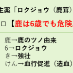 【登録販売者試験】ロクジョウ(鹿茸)作用のゴロ「鹿は6歳でも危険。」 スクリーンショット 2025-09-22 192345